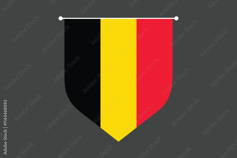 Fototapeta premium Belgium flag, The flag of Belgium, Flag of Belgium national country symbol illustration Vector, Rectangle Belgium flag illustration, Flat vector illustration 