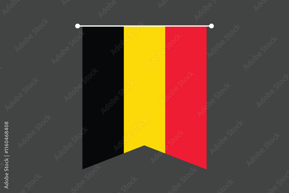 Fototapeta premium Belgium flag, The flag of Belgium, Flag of Belgium national country symbol illustration Vector, Rectangle Belgium flag illustration, Flat vector illustration 