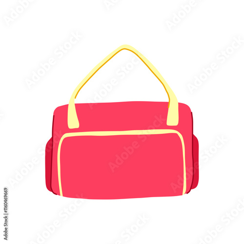 durable diaper bag cartoon. designer compact, spacious trendy, unisex lightweight durable diaper bag sign. isolated symbol vector illustration