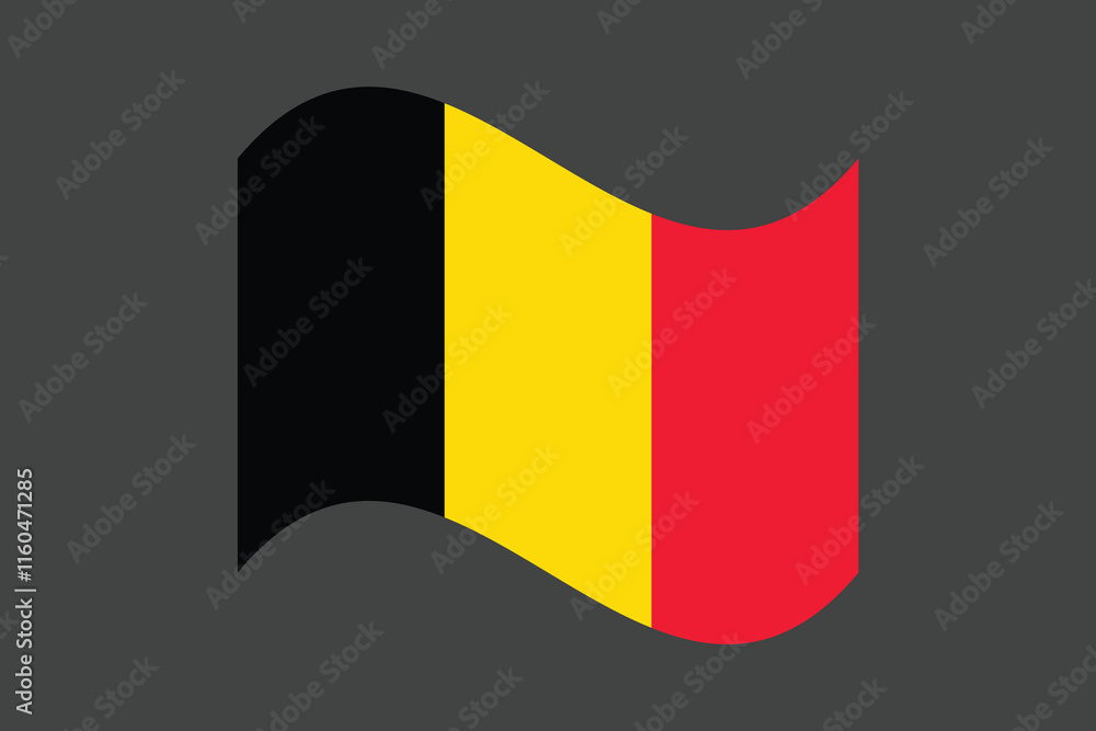Fototapeta premium Belgium flag, The flag of Belgium, Flag of Belgium national country symbol illustration Vector, Rectangle Belgium flag illustration, Flat vector illustration 