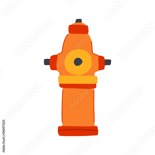 water fire hydrant cartoon. safety red, emergency valve, metal street water fire hydrant sign. isolated symbol vector illustration