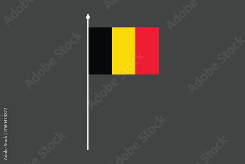 Belgium flag, The flag of Belgium, Flag of Belgium national country symbol illustration Vector, Rectangle Belgium flag illustration, Flat vector illustration
