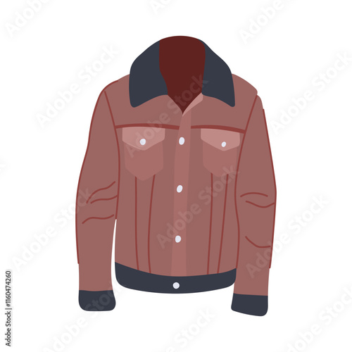 trendy leather jacket male cartoon. brown moto, fashion cool, edgy designer trendy leather jacket male sign. isolated symbol vector illustration