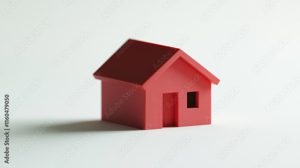 Small red house model on white background. Small red house model on white background.