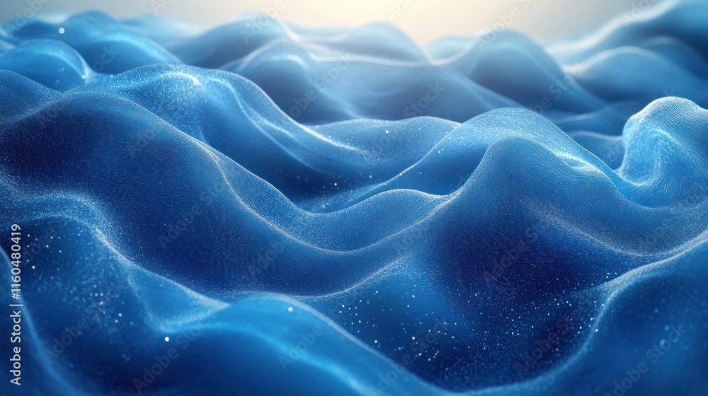 Obraz premium Dynamic blue texture with natural lighting and soft flowing waves, creating an elegant and fresh appearance