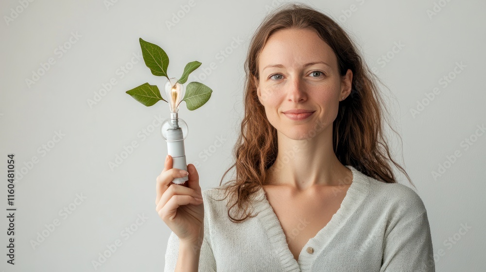 Empowering portrait of a woman in casual attire, captured in a renewable energy-themed studio setting, on solid white background, single object Empowering portrait of a woman in casual attire, captured in a renewable energy-themed studio setting, on solid white background, single object