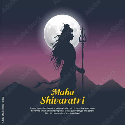 Happy maha shivaratri indian traditional festival background vector.