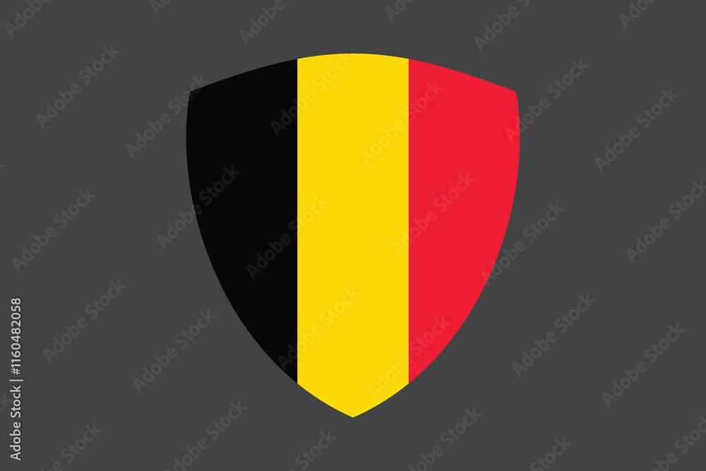 Fototapeta premium Belgium flag with massage sign, Belgium flag vector graphic, Belgium country flag is a symbol of freedom, National Belgium flag, vector illustration 