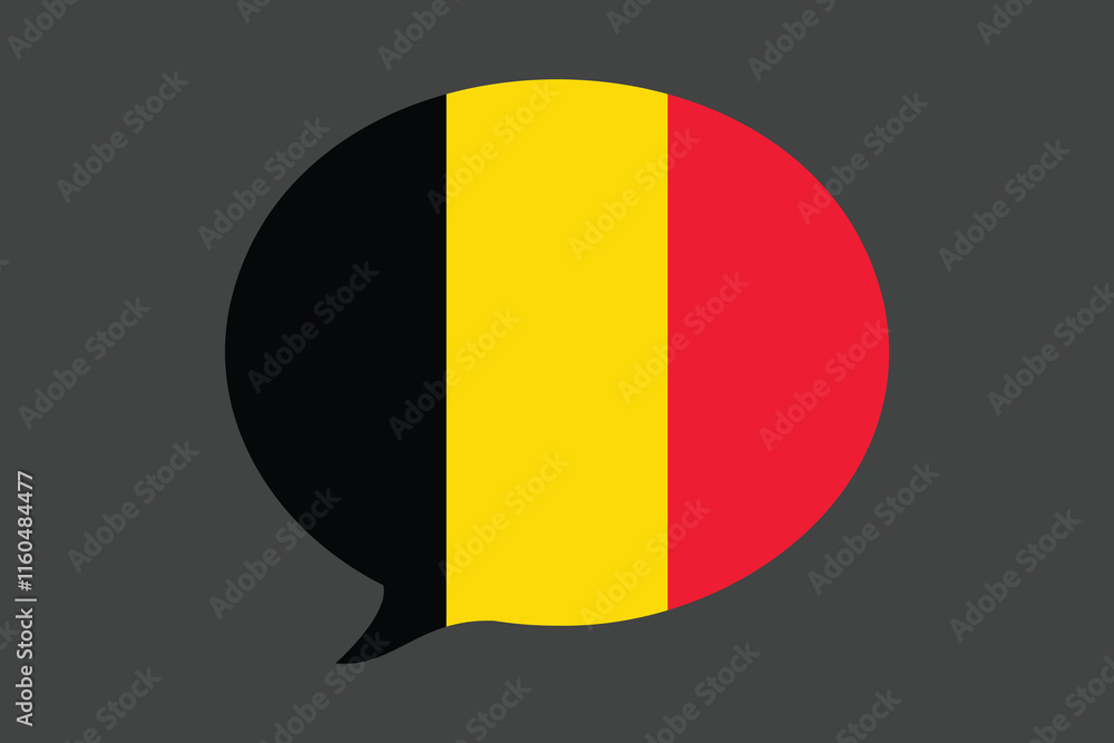 Fototapeta premium Belgium flag with massage sign, Belgium flag vector graphic, Belgium country flag is a symbol of freedom, National Belgium flag, vector illustration 