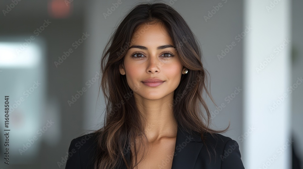 Professional portrait of an Indian woman in office attire, exuding confidence and poise, on solid white background, single object Professional portrait of an Indian woman in office attire, exuding confidence and poise, on solid white background, single object