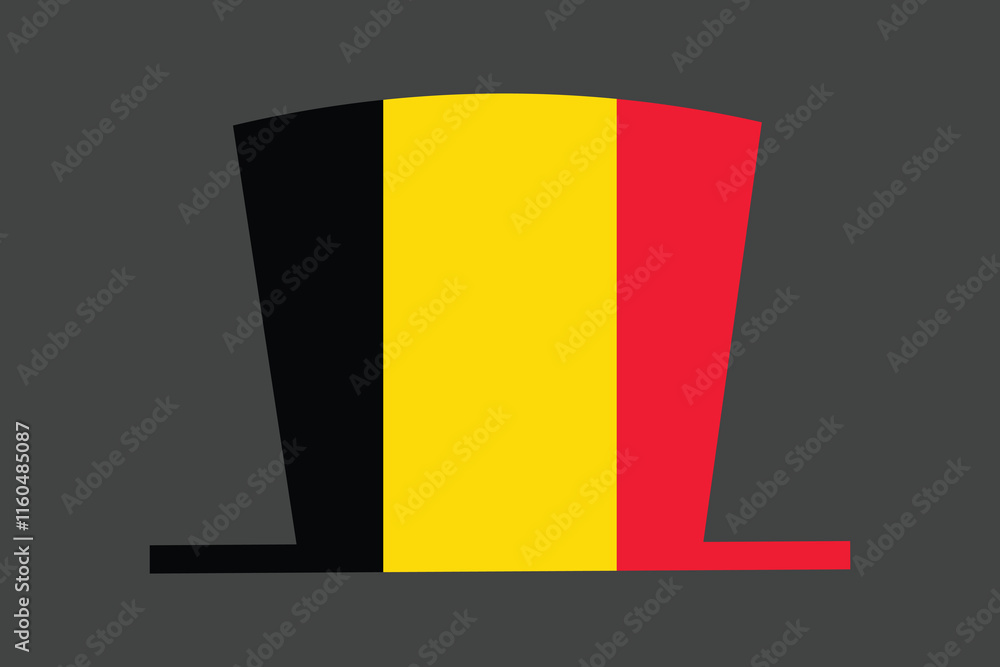 Fototapeta premium Belgium hat with flag, Belgium flag vector graphic, Belgium country flag is a symbol of freedom, National Belgium flag, vector illustration 