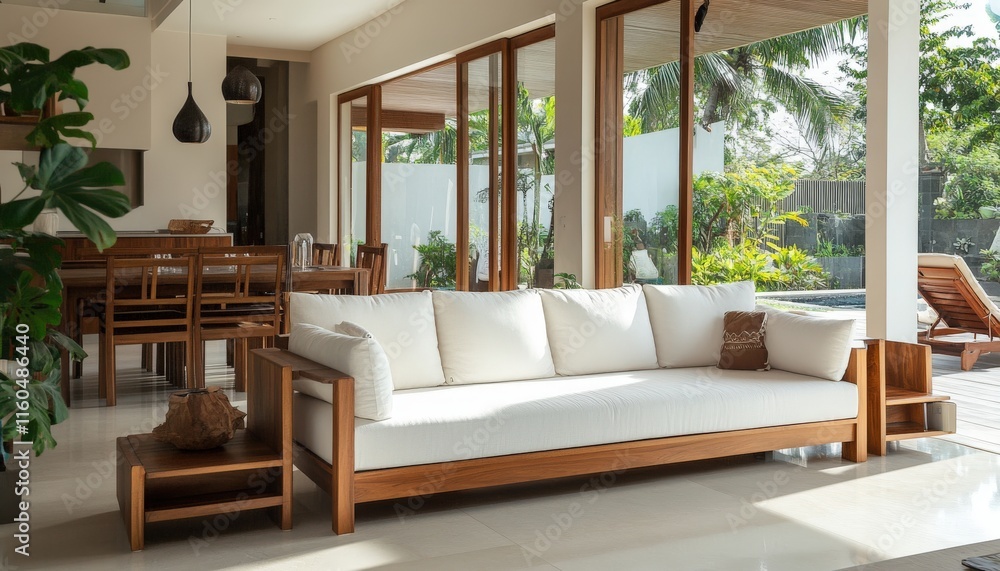 Modern Teak Wood Sofa Tropical Home Interior Design Luxury Living Room Modern Teak Wood Sofa Tropical Home Interior Design Luxury Living Room