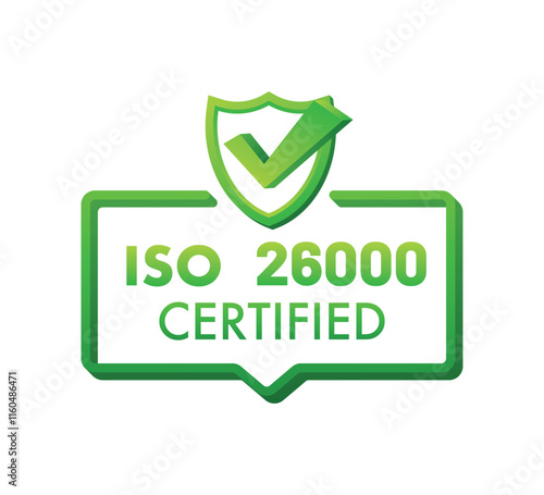 ISO 26000 Social Responsibility Certification Icon – Ethical Business Standards Badge