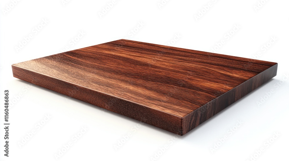 A dark mahogany wooden table top with a polished finish, isolated on a clean white background, perfect for luxurious product displays. A dark mahogany wooden table top with a polished finish, isolated on a clean white background, perfect for luxurious product displays.