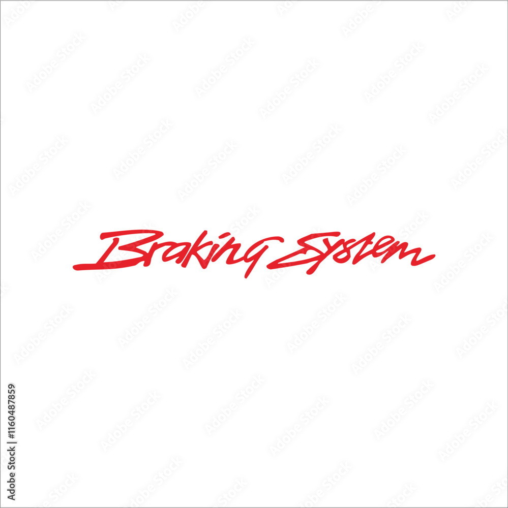 The words braking system are written on a white background The words braking system are written on a white background