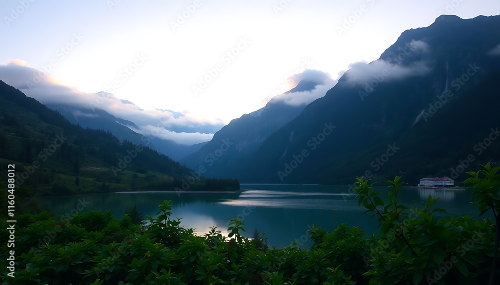 Obraz premium Peaceful Nature Scene at Dawn