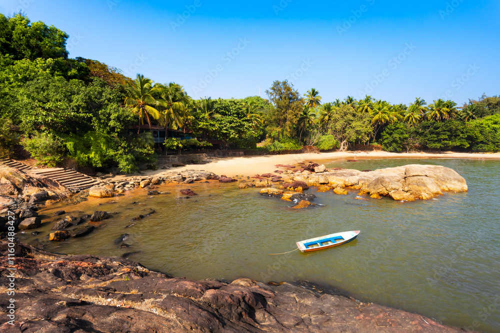 Beauty Om Beach in Gokarna town in India