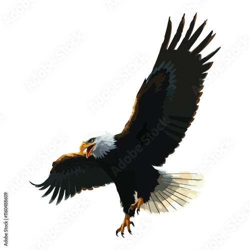 american bald eagle isolated on transparent background cutout