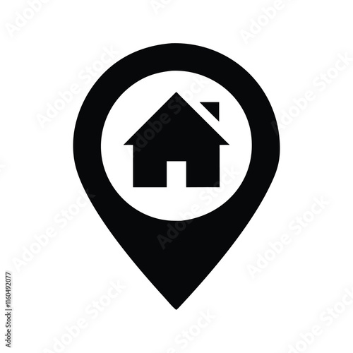 Location of Home Icon, Perfect for Real Estate or Navigation