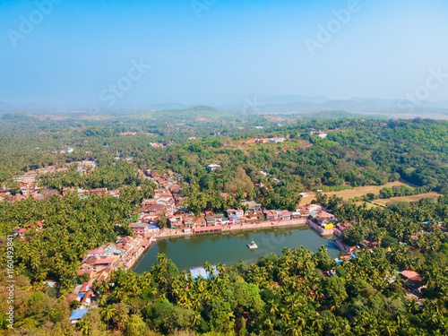 Koti Teertha pond aerial panoramic view in Gokarna photo