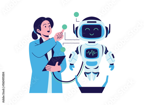 Illustration of an Robot Artificial Intelligence