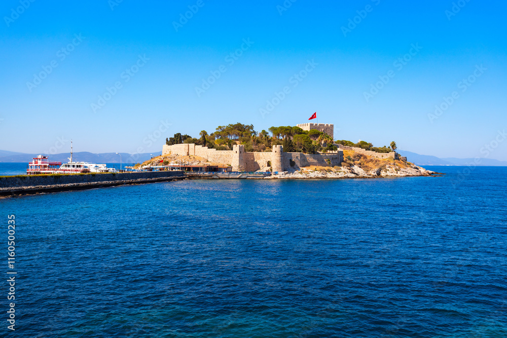 Pigeon Island aerial panoramic view in Kusadasi city, Turkey Pigeon Island aerial panoramic view in Kusadasi city, Turkey