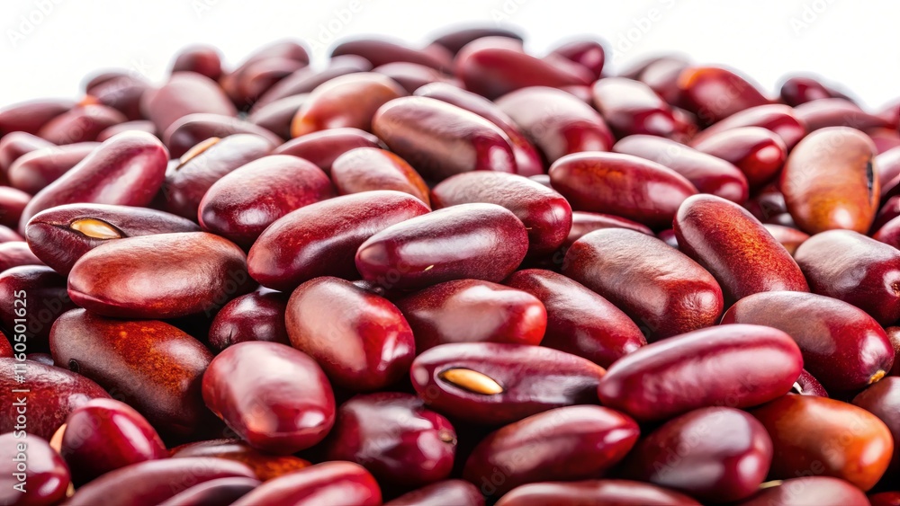 Red Beans Close Up, Macro Photography, High-Resolution Food Image, White Background Red Beans Close Up, Macro Photography, High-Resolution Food Image, White Background