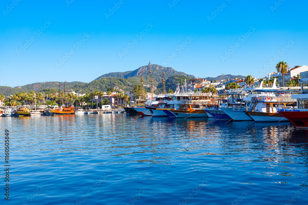Fototapeta premium Marmaris marina in Mugla Province in Turkey