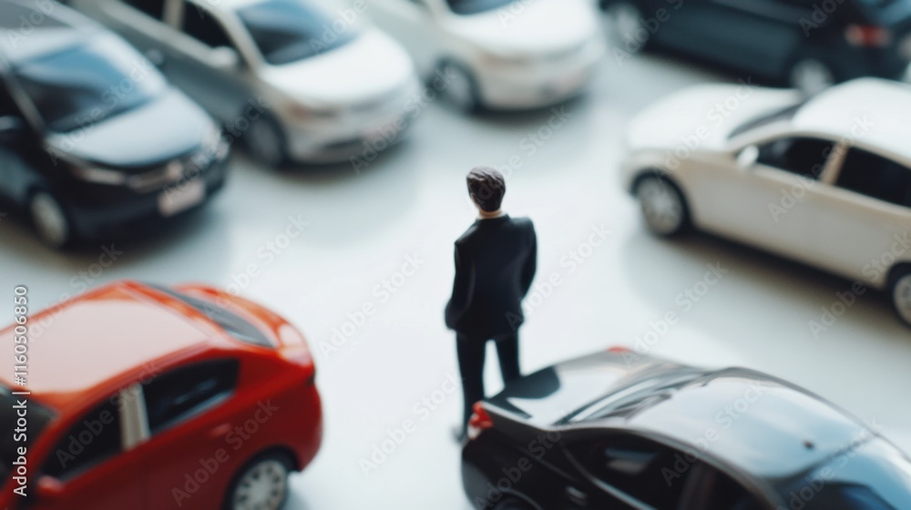 Fototapeta premium Trade-in evaluation experience. Featuring a dealer assisting a customer with their vehicle options