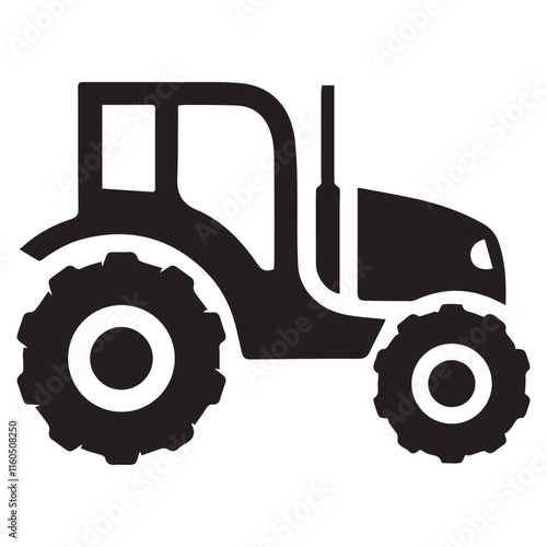 tractor silhouette vector, tractor isolated on white 