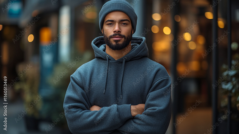 Fototapeta premium Male Blank Hoodie for Custom Design