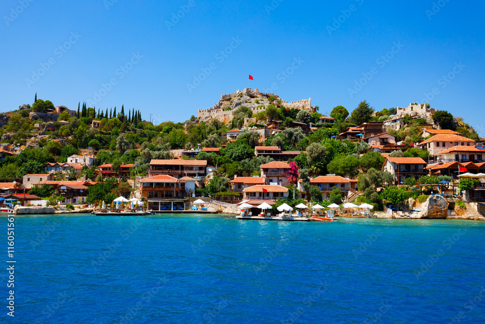 Obraz premium Simena Castle in Kalekoy village in Turkey