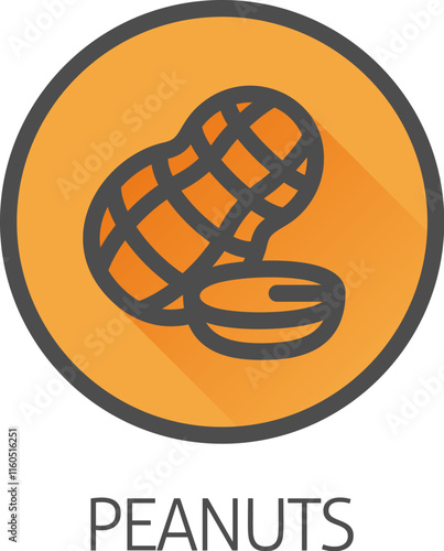 A peanut nut food icon concept. Possibly an icon for the allergen or allergy.