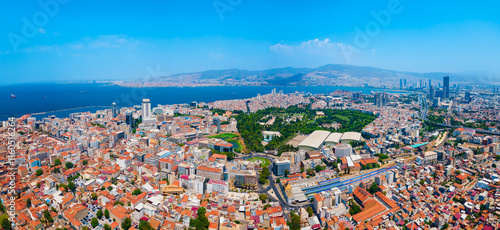 Izmir Kulturpark aerial panoramic view in Turkey photo