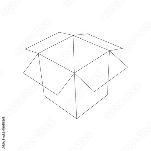 Vector Illustration of an Open Disposable Food Container