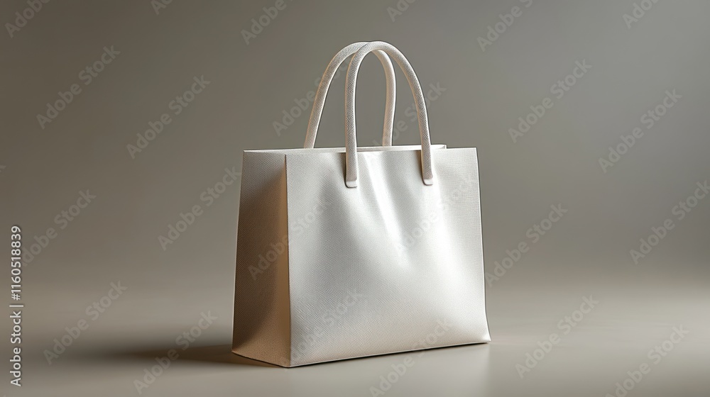 Off-white tote bag mockup on neutral background. Off-white tote bag mockup on neutral background.