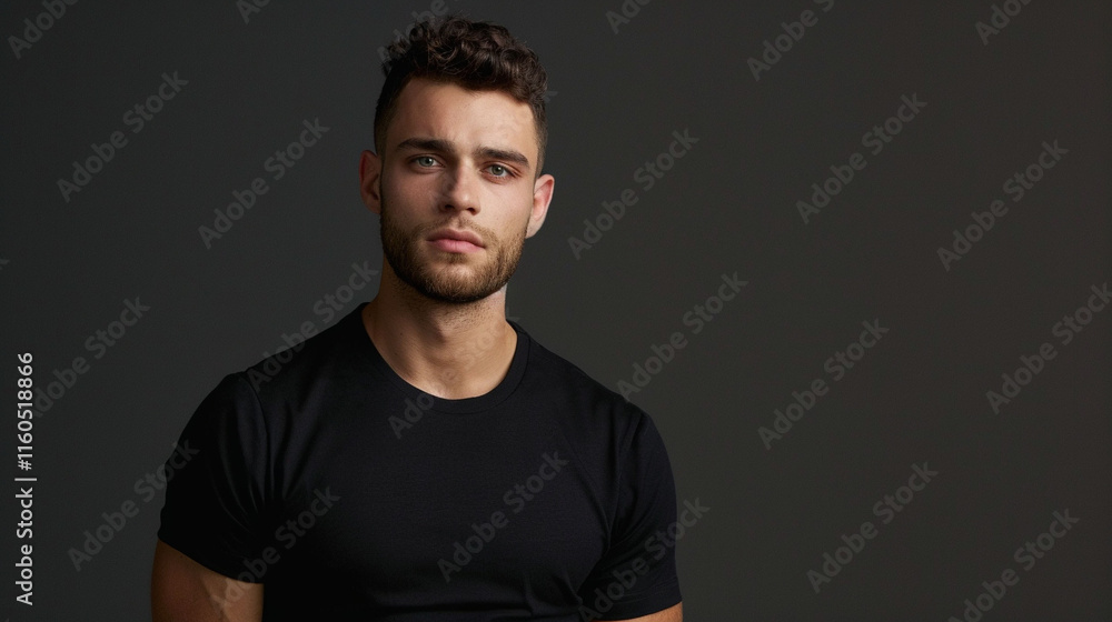 Naklejka premium Male Blank T-Shirt Mockup
