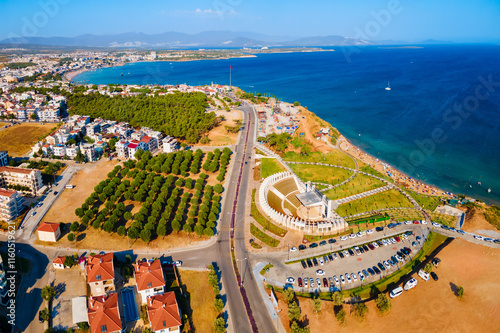 Didim amphitheater aerial panoramic view in Turkey photo