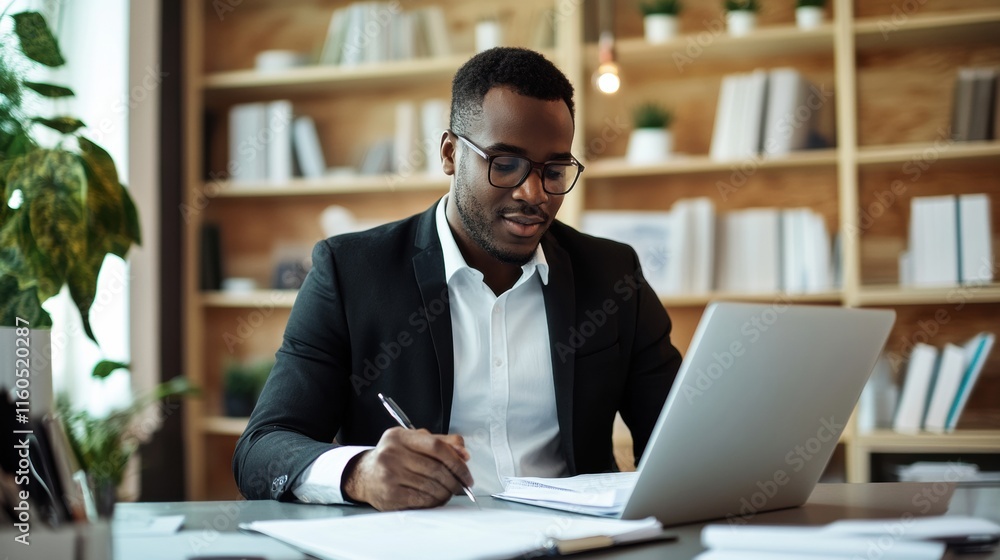 A dentist seated at a desk reviewing patient charts in a sleek and organized workspace A dentist seated at a desk reviewing patient charts in a sleek and organized workspace