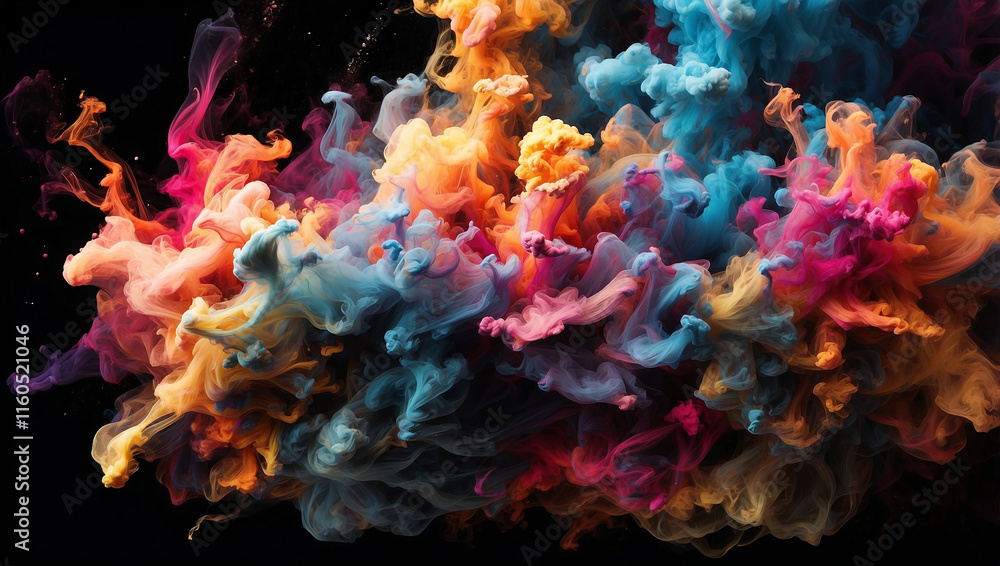 Fototapeta premium A Vibrant Multicolor Fume Explosion Background for Artistic Projects