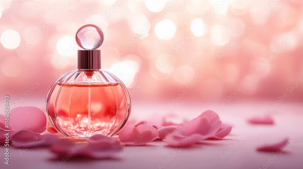 A luxury fragrance bottle displayed elegantly as a Valentine gift A luxury fragrance bottle displayed elegantly as a Valentine gift