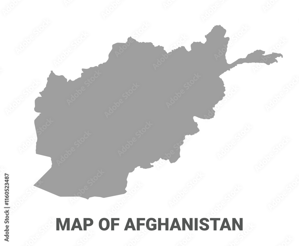 Simple flat Afghanistan map Grey vector Simple flat Afghanistan map Grey vector