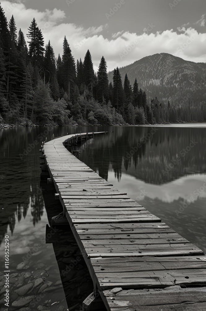 black and white wallpaper, Deserted wooden bridge fading into serene mountain lake
black and white wallpaper, Deserted wooden bridge fading into serene mountain lake