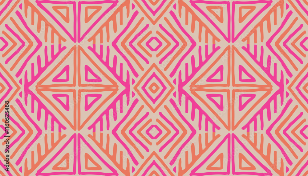 Hand drawn abstract ethnic seamless pattern. Geometric doodle line art background. Tribal native wallpaper. Folk embroidery. Indian print, Scandinavian, African rug, tile design. Vector illustrations. Hand drawn abstract ethnic seamless pattern. Geometric doodle line art background. Tribal native wallpaper. Folk embroidery. Indian print, Scandinavian, African rug, tile design. Vector illustrations.