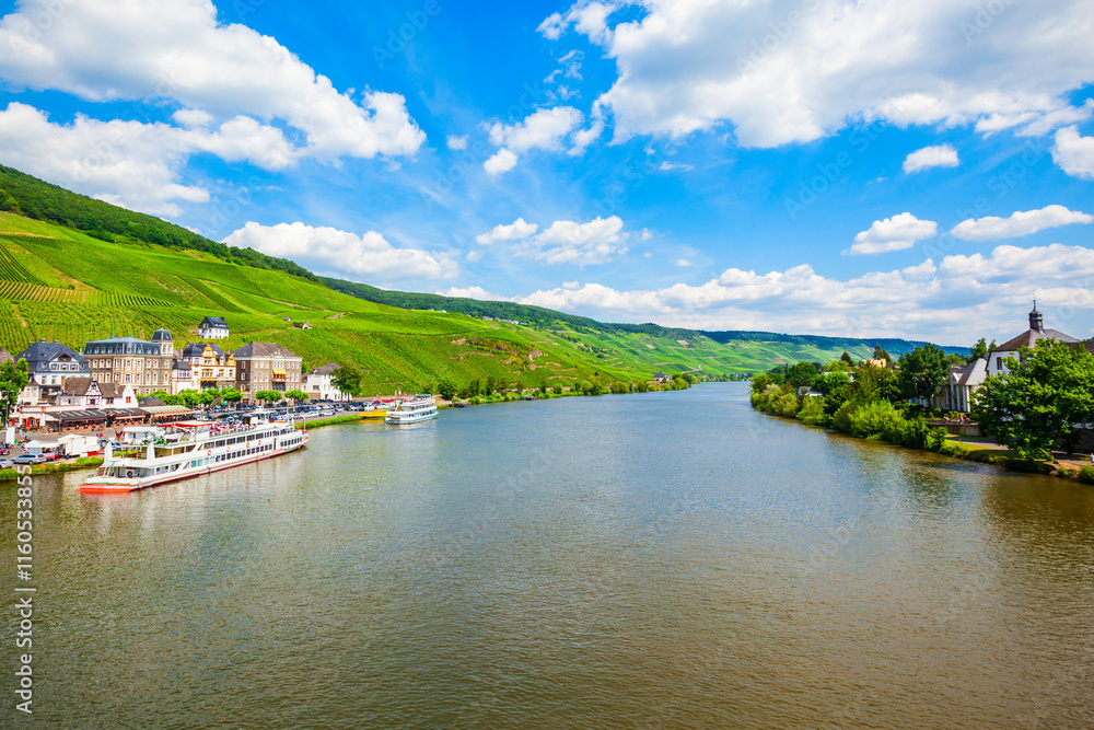 Fototapeta premium Bernkastel Kues aerial view, Germany.