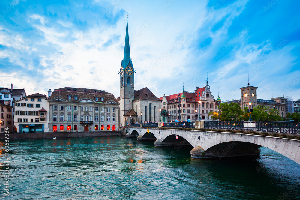 Fraumunster Church in Zurich, Switzerland Fraumunster Church in Zurich, Switzerland