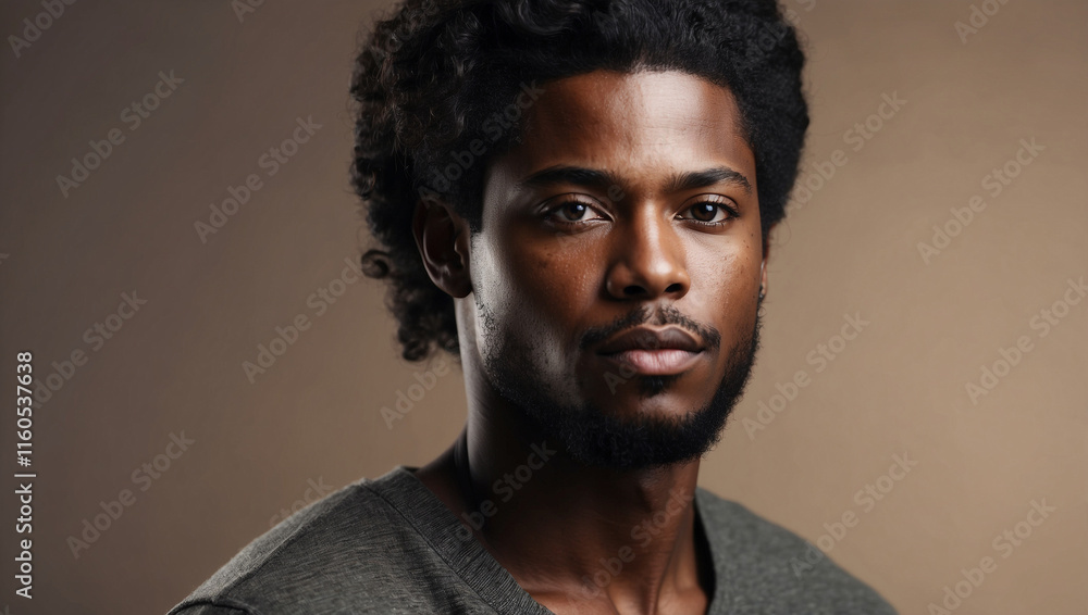 A Striking Beauty Portrait of an African American Man Capturing Confidence and Style A Striking Beauty Portrait of an African American Man Capturing Confidence and Style