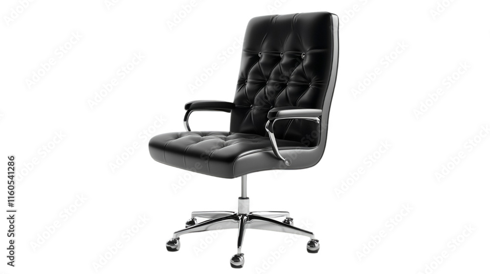 Obraz premium black leather armchair isolated on transparent background