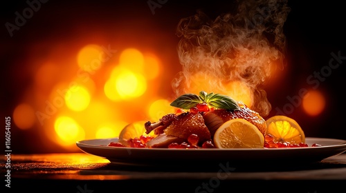 Citrus and honeyglazed duck in China s Great Wall, daring sweettangy fusion, historic culinary evolution photo