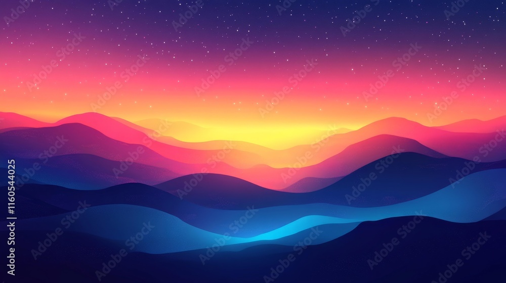 Gradient Landscape with Vibrant Hues. Generative AI Gradient Landscape with Vibrant Hues. Generative AI